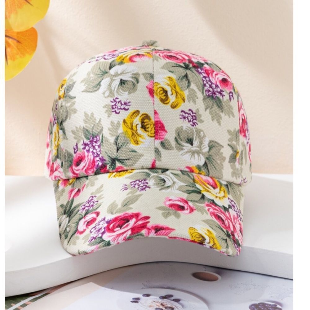 Floral Pattern Baseball Hat - Picture 2 of 4